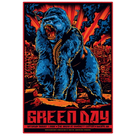 Green Day Concert Poster by Ken Taylor