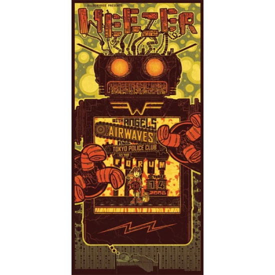 Weezer Los Angeles Concert Poster by Kevin Tong