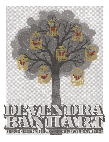 Devendra Banhart concert poster by Mike King - Poster Cabaret