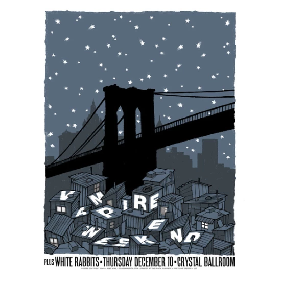 Vampire Weekend concert poster by Mike King (SOLD OUT)