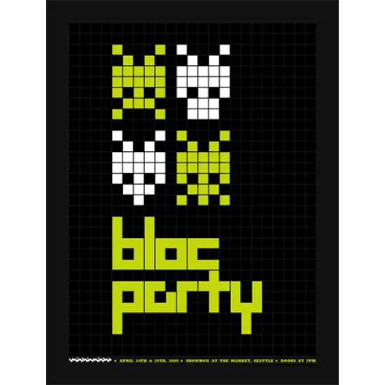 Bloc Party concert poster by Powerslide Design Co