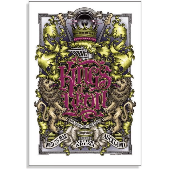 The Kings of Leon Auckland Concert Poster by Daymon Greulich