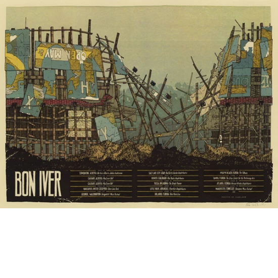 Bon Iver tour poster by Landland (SOLD OUT)