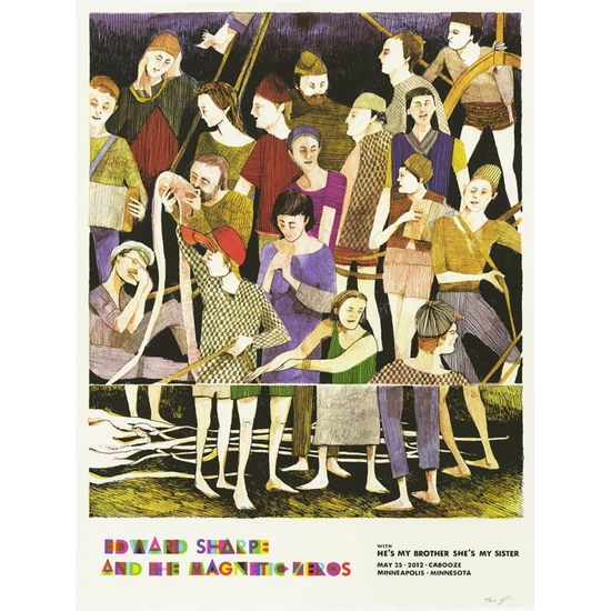 Edward Sharpe & the Magnetic Zeros concert poster by Landland