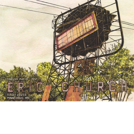 Eric Church Minneapolis concert poster by Landland (SOLD OUT)