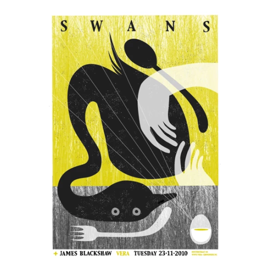 The Swans concert poster by Mara Piccione