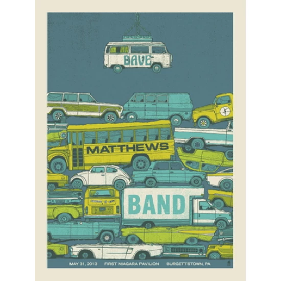 Dave Matthews Band Burgettstown 2013 concert poster by Methane Studios (SOLD OUT)