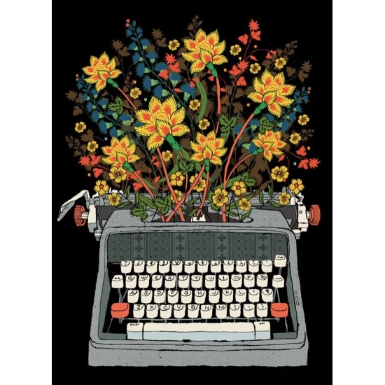 Floral Typewriter by Methane Studios