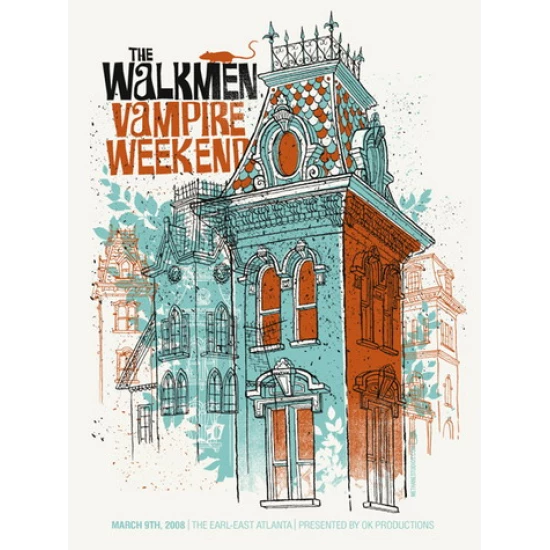The Walkmen and Vampire Weekend Concert Poster by Methane Studios (SOLD OUT)
