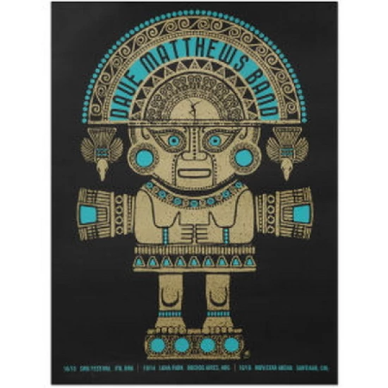 Dave Matthews Band South America concert poster by Methane Studios (SOLD OUT)