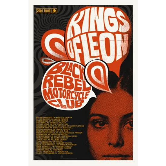 Kings of Leon & Black Rebel Motoryclce Club Concert Poster (SOLD OUT)