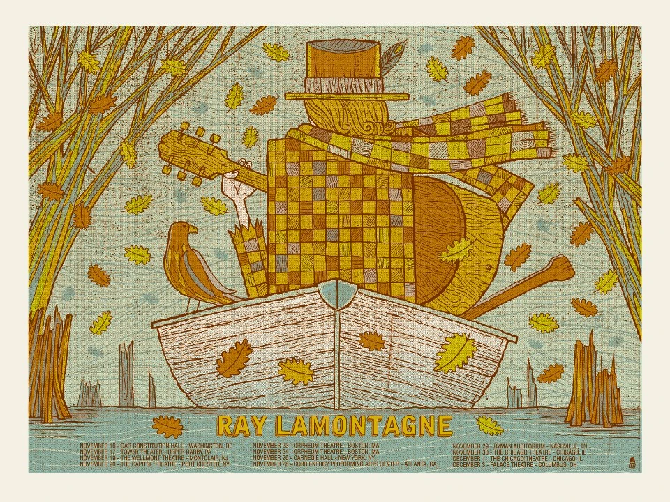 Ray Lamontagne 2012 tour poster by Methane Studios (SOLD OUT)