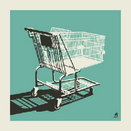 Shopping cart (blue) print by Methane Studios (SOLD OUT)