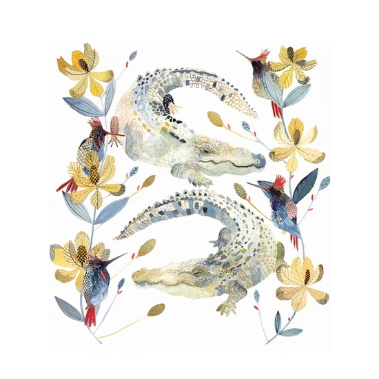 Alligators, Magnolias, and Hummingbirds print by Michelle Morin