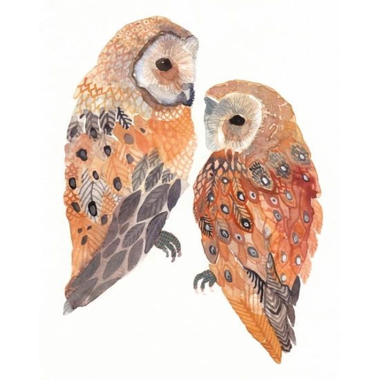 Two Barn Owls print by Michelle Morin (SOLD OUT)