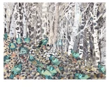 Winter Woods and Wild Turkeys print by Michelle Morin
