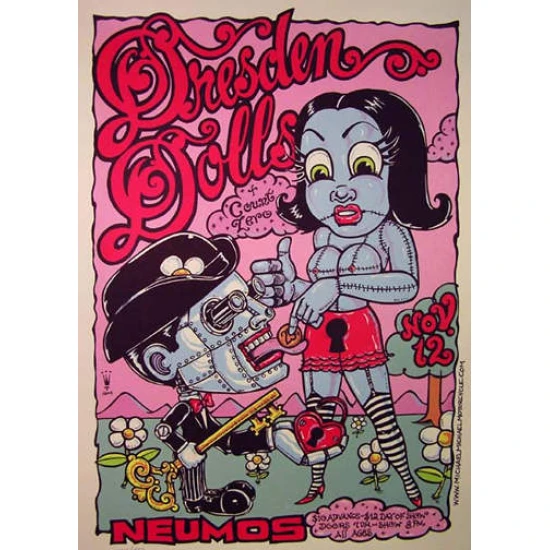 Dresden Dolls 2004 Concert Poster by Michael Michael Motorcycle