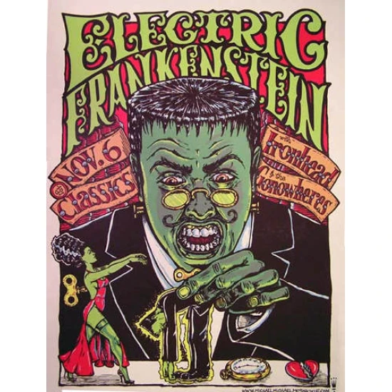 Electric Frankenstein Concert Poster by Michael Michael Motorcycle