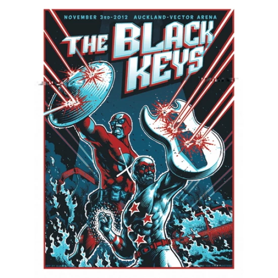 The Black Keys New Zealand concert poster by Blair Sayer