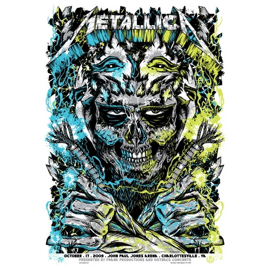 Metallica 2009 Concert poster by Rhys Cooper