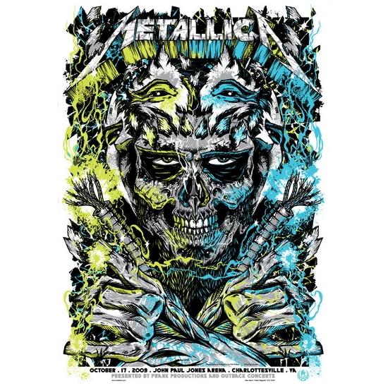 Metallica 2009 silkscreen concert poster by Rhys Cooper (SOLD OUT)