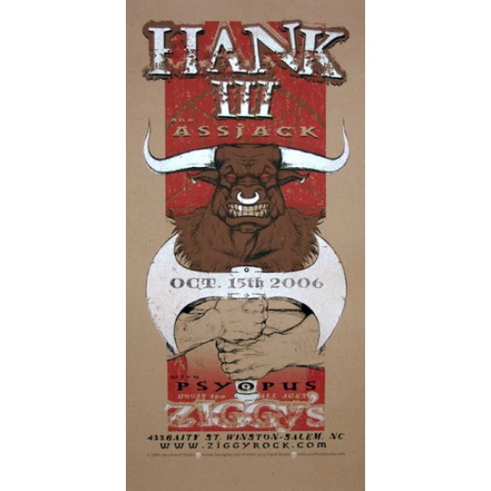 Hank III Concert Poster by Java Fiend Studio
