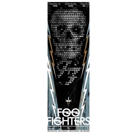 Foo Fighters New Zealand concert poster by Rhys Cooper (SOLD OUT)