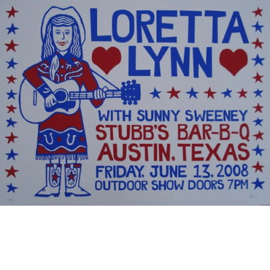 Loretta Lynn Concert Poster by Jaime Cervantes (SOLD OUT)