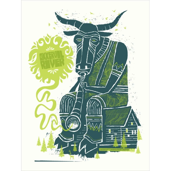 Okkervil River concert poster by Spike Press