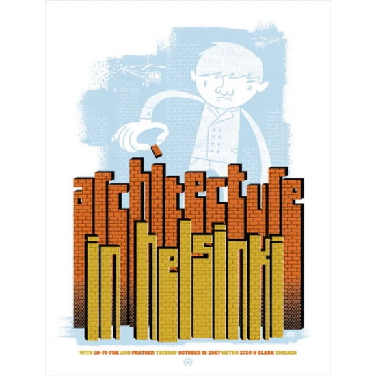 Architecture in Hellsinki concert poster by Spike Press