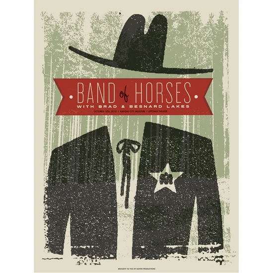 Band of Horses concert poster by Vahalla Studios