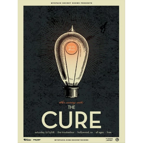 The Cure Hollywood Concert Poster by Vahalla Studios (SOLD OUT)