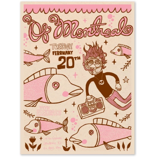 Of Montreal Concert Poster by Vahalla Studios