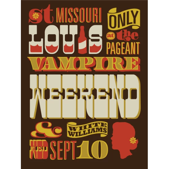 Vampire Weekend gig poster by Vahalla Studios