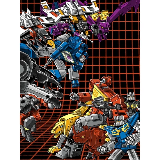 Soundwave Vs Blaster Transformers print by Tim Doyle