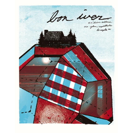 Bon Iver Los Angeles concert poster by Andrew Vastagh (SOLD OUT)