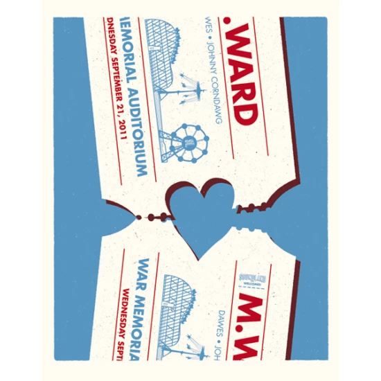 M. Ward concert poster by Andrew Vastagh