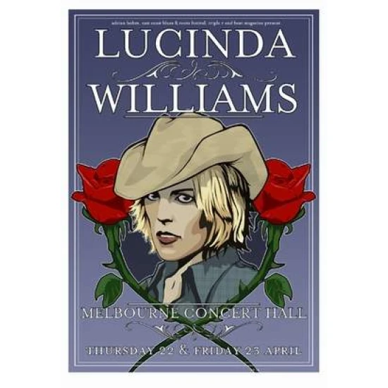 Lucinda Williams Concert Poster by Joe Whyte