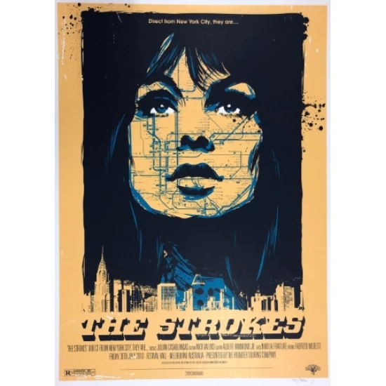 The Strokes 2010 Melbourne concert poster by Ken Taylor
