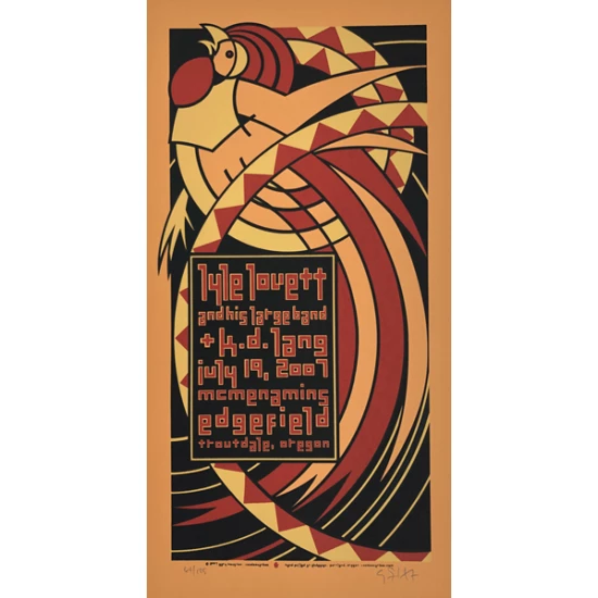 Lyle Lovett & K.d. Lang Concert Poster by Gary Houston