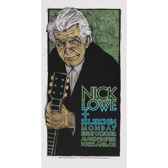 Nick Lowe Concert Poster by Gary Houston