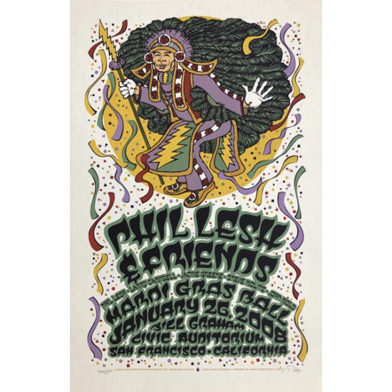 Phil Lesh Mardi Gras Poster by Gary Houston