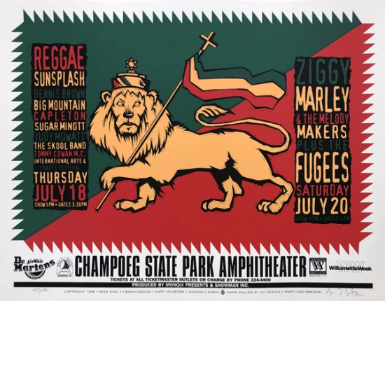 Reggae Sunsplash Concert Poster by Gary Houston