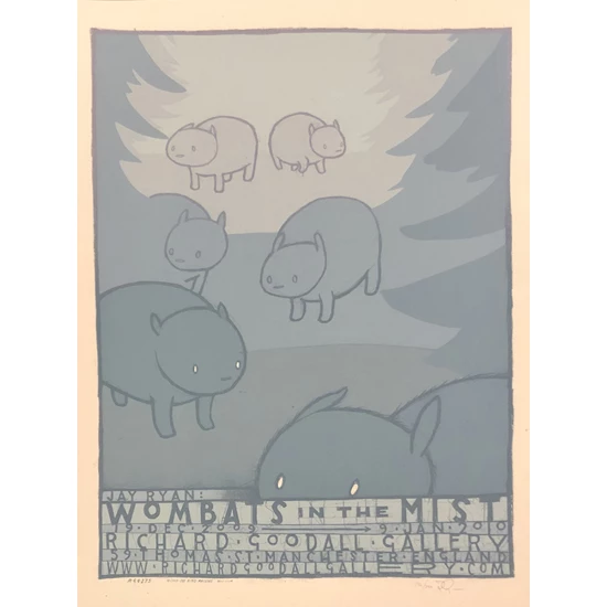 Wombats in the mist print by Jay Ryan (SOLD OUT)