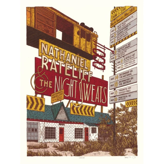 Nathaniel Rateliff & The Night Sweats concert poster by Landland
