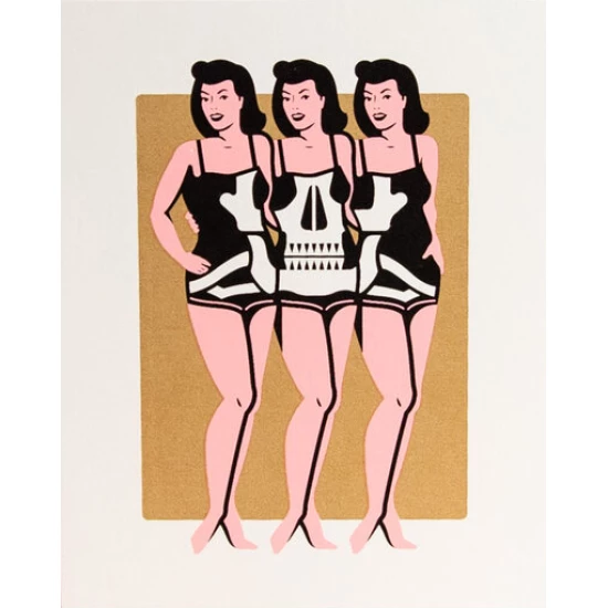 Skeleton Sisters mini print by Hellcats USA