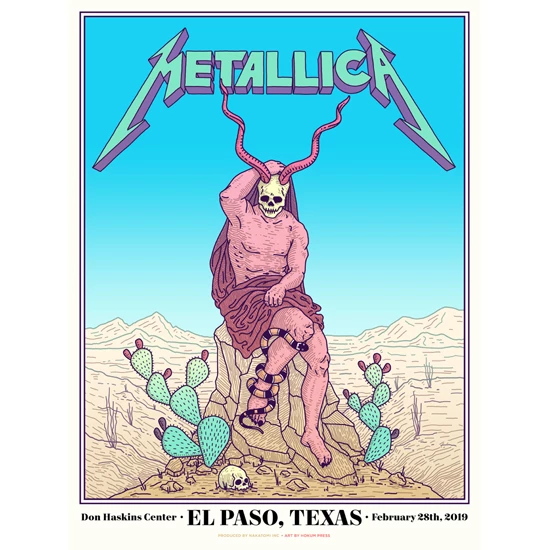 Metallica El Paso concert poster by Hokum Press