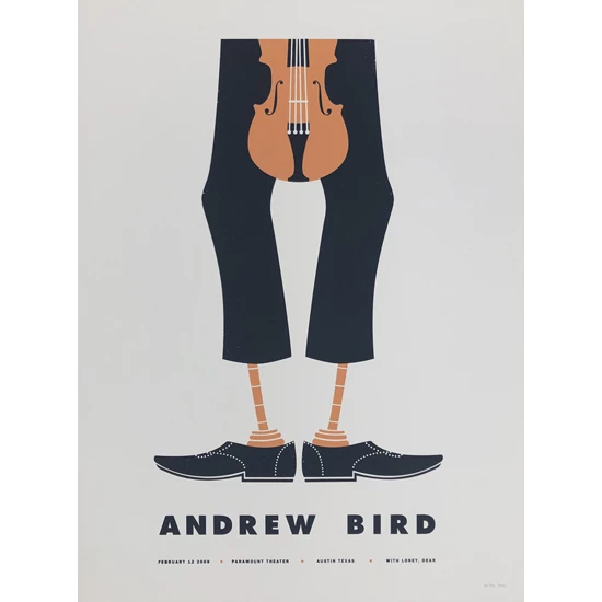 Andrew Bird Austin concert poster by Justin Cox