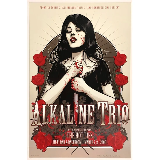 Alkaline Trio Australia Concert Poster by Joe Whyte