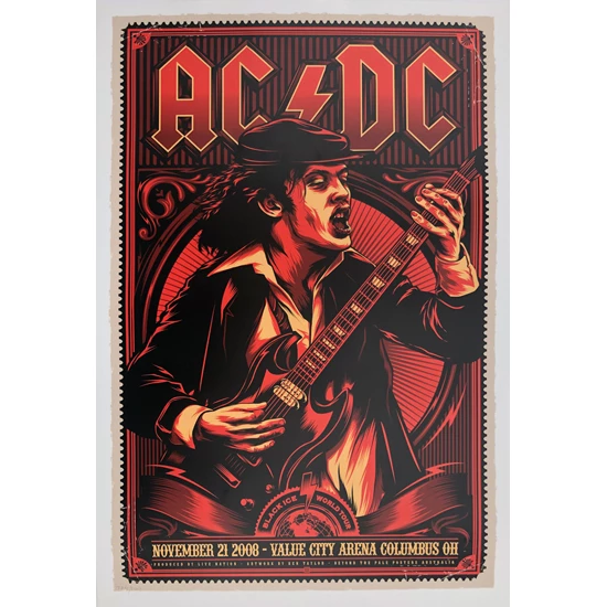 AC/DC 2008 concert poster by Ken Taylor